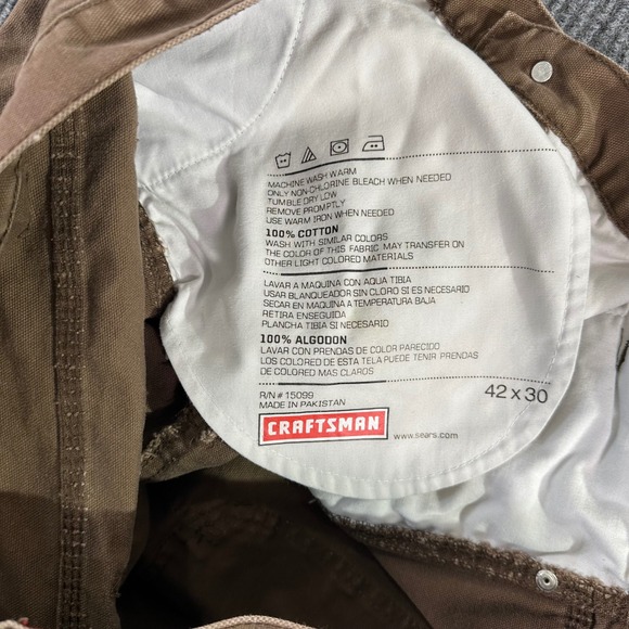 Craftsman Mens 41x29 Brown Canvas Carpenter Pants Workwear Grunge‎ Utility - Picture 5 of 8